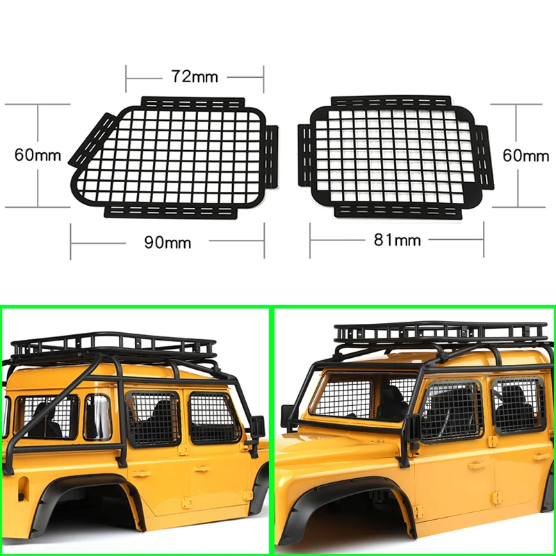 

Simulation Silver Black Metal Protective Net Car Window Net for 1/10 RC Crawler Car Traxxas RD110 TRX4 SCX10 Diy Accessories