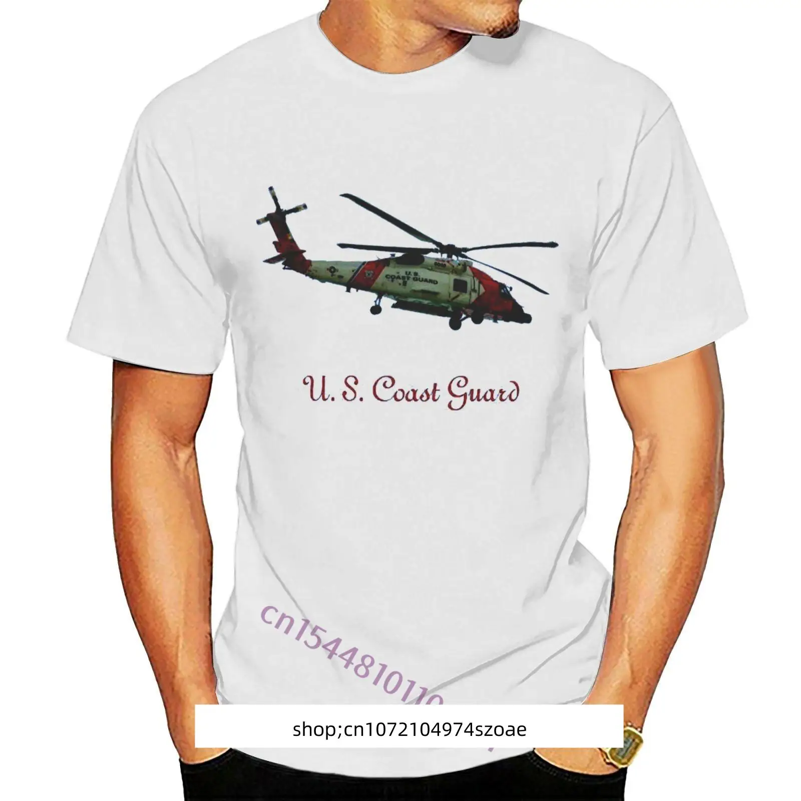 

Kaus Putih Pantai Helikopter U S Penjaga Pantai Kaus Pria Kaus Lengan Pendek Kerah Bulat Kaus Atasan