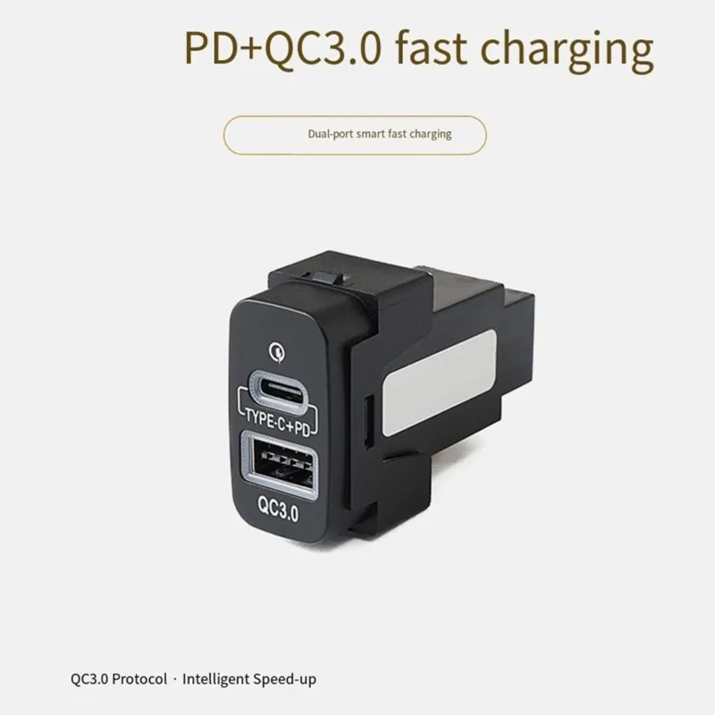 Фото Двойное USB-устройство для быстрой зарядки Type-C PD + QC3.0 для Outlander Lancer EX Pajero Sport ASX V73 V93 V97 №2