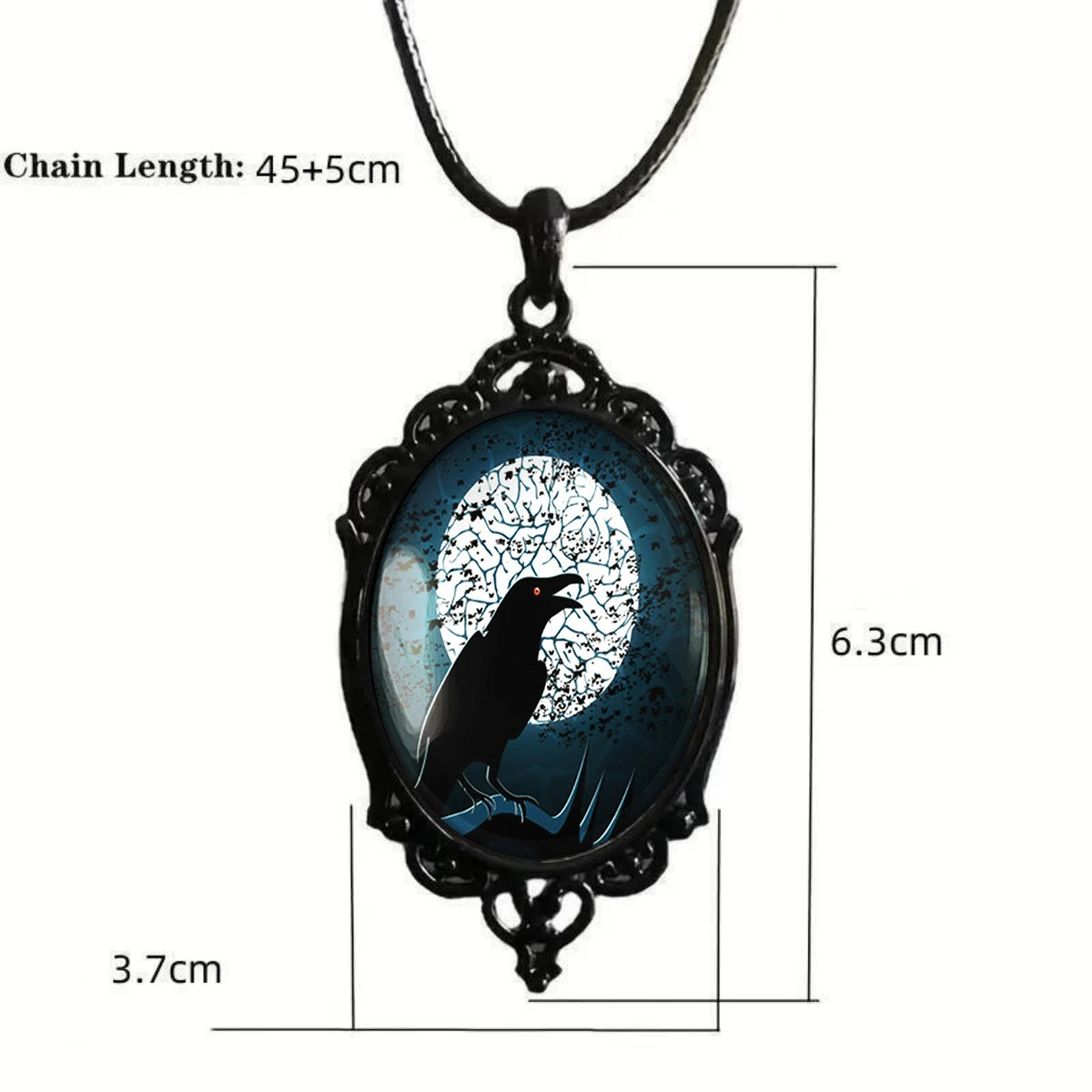 Ворон Nevermore Готическая ворона Хэллоуин ужас Ювелирные изделия стеклянная