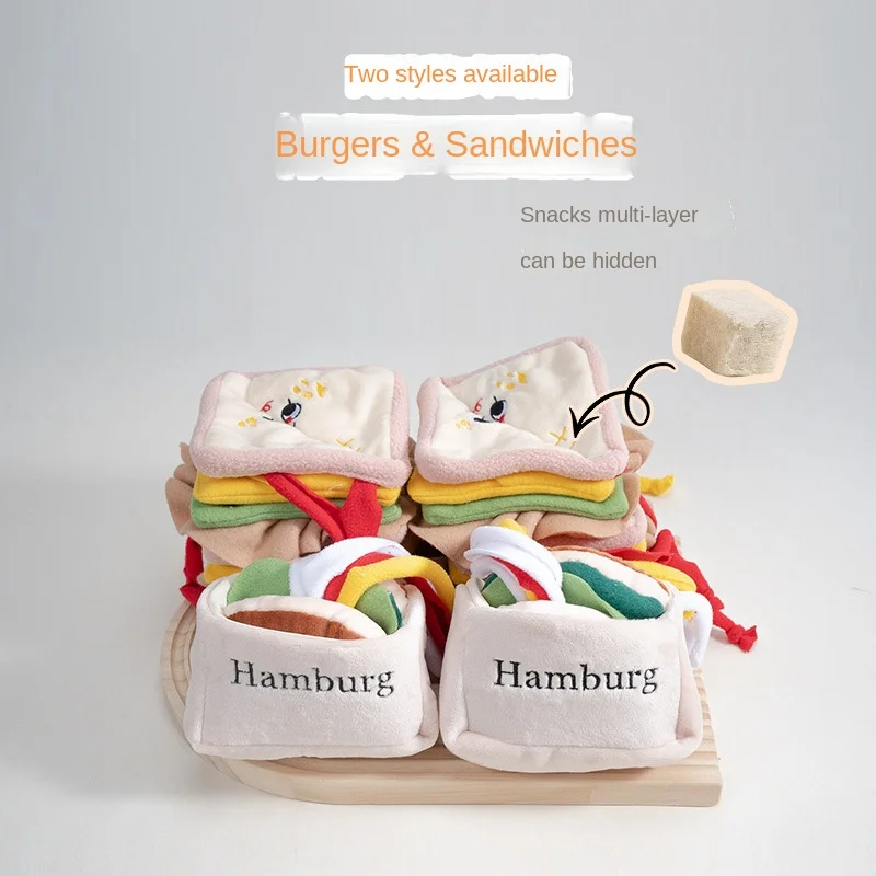 Игрушка-сэндвич С Ветчиной Гамбургером Для Собак Скрипучая Pogremushka Со Скрытой