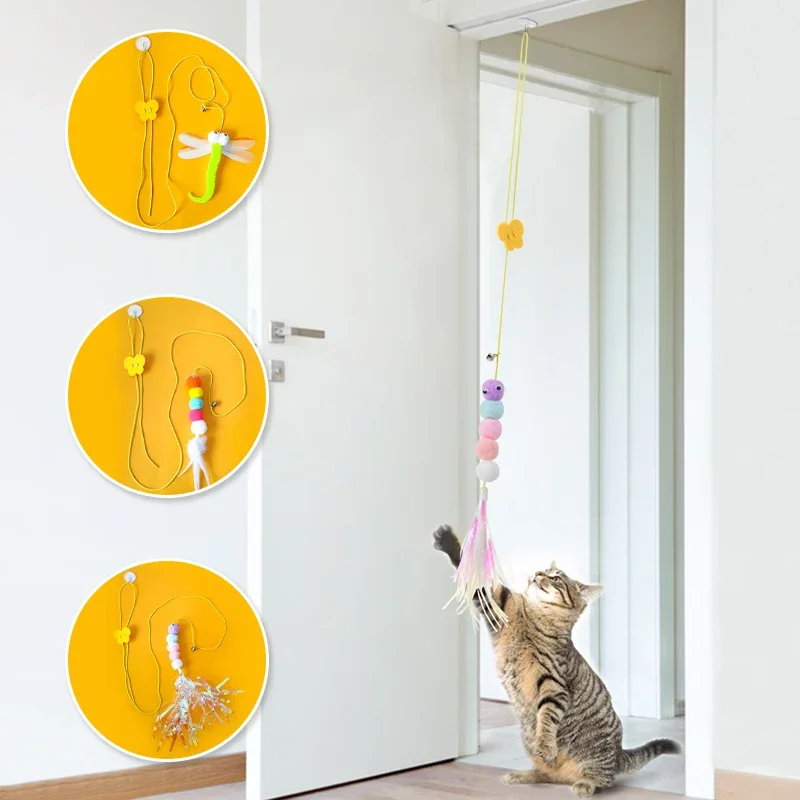 

Interactive Cat Toy Hanging Simulation Cat Toy Funny Self-hey Interactive Toy for Kitten Playing Teaser Wand Toy Cat Supplies