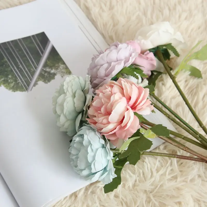 

5pcs Valentine's Day Presents Multicolor Roses Soap Flowers Bouquet Gift Immortal Artificial Flowers Wedding Gift for Guests