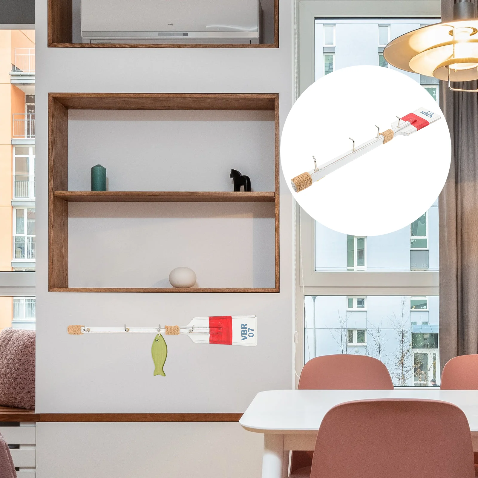 

1Pc Paddle Design Clothing Hook Wall Hanging Coat Rack Creative Wall Hook