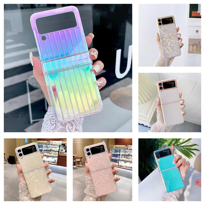 

Fashion Laser Cool Phone Case for Samsung Galaxy Z Flip 3 Z Flip 4 Hard PC Back Cover for ZFlip3 ZFlip4 Case Protective Shell