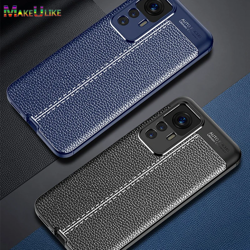 

Soft Phone Case for Xiaomi Mi 12T Pro Case Leather Grain Silicone Shockproof Back Cover for Xiaomi 12TPro 12T Pro Case