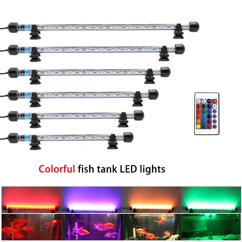 

Светодиодсветильник ламсветильник для аквариума, лампа полного спектра для дайвинга с дистанционным управлением, RGB, для растений, аквариу...