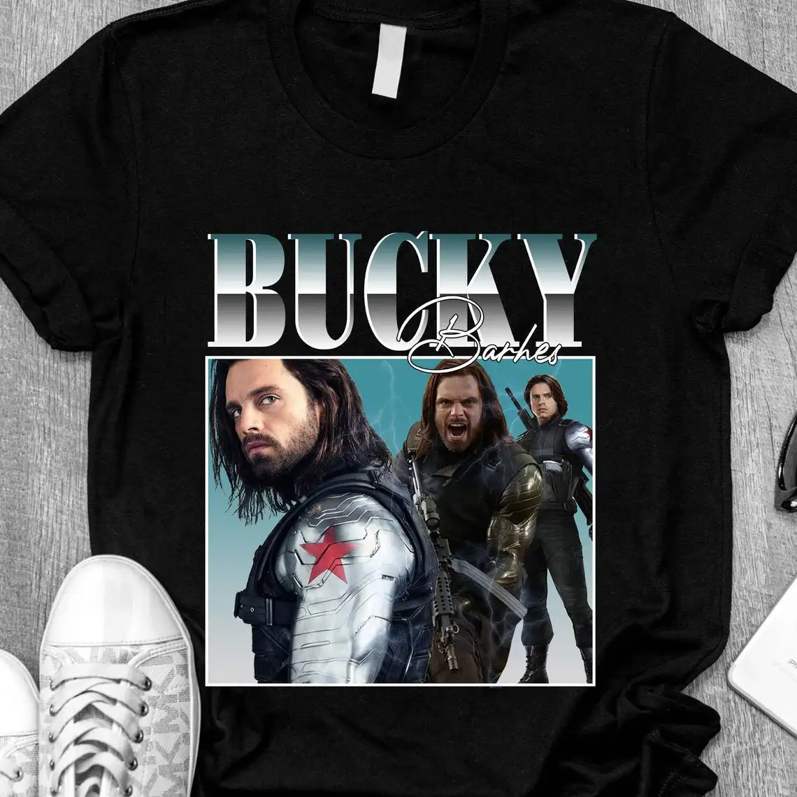 

2021 Men/Women's Summer Black Street Fashion Hip Hop Bucky Barnes Limited Edition T-shirt Cotton Tees Short Sleeve Tops