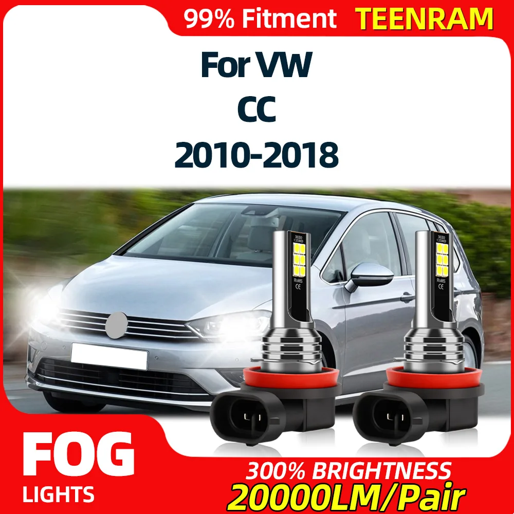 2 шт. H8 H9 H11 светодиодная противотуманная фара 6000K белая передняя 12 В супер яркая