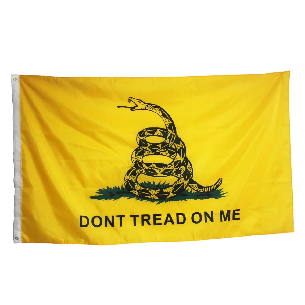 

3x5 Foot Gadsden DON'T TREAD ON ME Culpepper Rattlesnake UV Fade Resistant Canvas Header and Double Stitched Delaware DE Flags