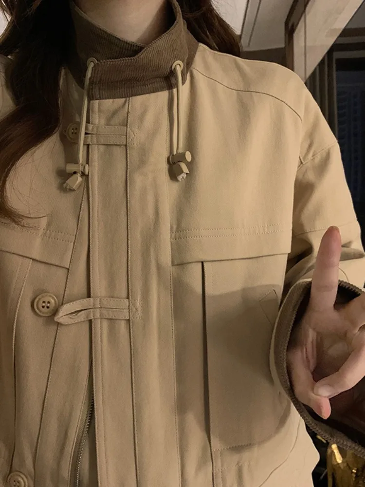 Куртка-оверсайз для мамы курицы Mgjm в британском стиле ретро весна-осень