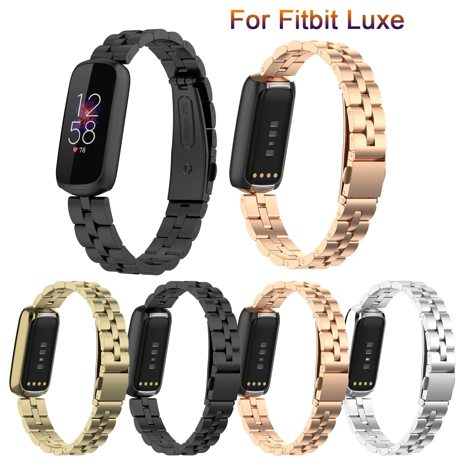 

Новинка, ремешки для часов Fitbit Luxe, спортивный браслет для часов, металлический браслет из нержавеющей стали, Женские Ювелирные Браслеты Для Fitbit Luxe Correa