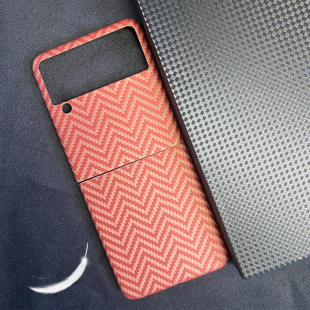 For  colored carbon fiber case for galaxy z flip 4 Lightweight cooling fashion men's and women's protective cover z flip shell