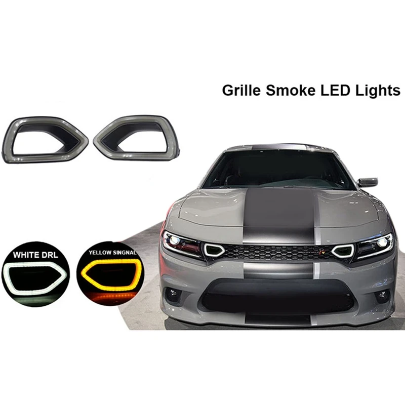 

1Pair Car Grille Normal LED Light For Dodge Charger Daytona 2017-2019 DQZMZBDYT Car Accessories
