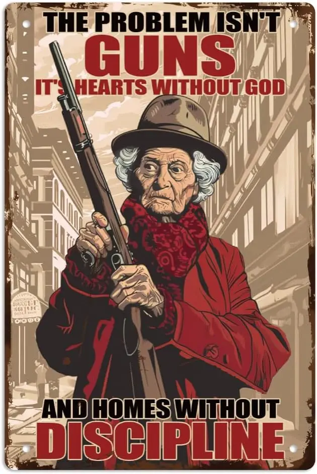 Grndm nd Gun Metl Tn Sgn The Problem sn't Guns Funny Sgns Thck Tnplte Prnt Плакат для дома Yrd Coffee Shop Brs Restu