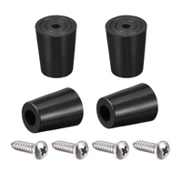 uxcell 24mm w x 31mm h round rubber bumper feet stainless steel screws and washer 4pcs