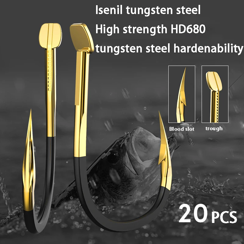 20 шт. рыболовные крючки из вольфрамовой стали | Спорт и развлечения