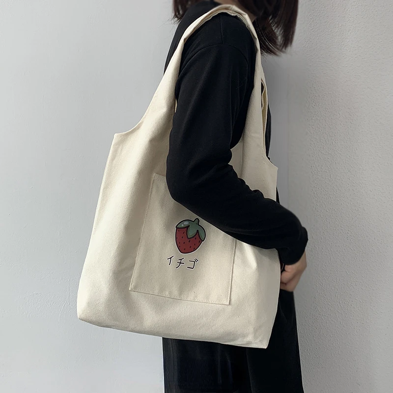 Ladies Vest Bag Student Shoulder Canvas Bag Simple Travel Bag Sundries Storage Bag Eco-Friendly Shopping Bag Ladies Tote Bag