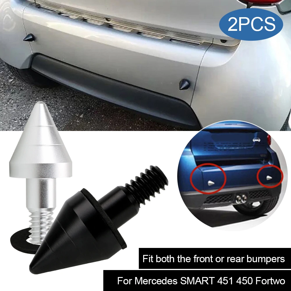 

2pcs Alloy Car Rear Bumper Spike Anti Collision Front Rear Protector For Mercedes SMART 451450 Fortwo Car exterior decoration