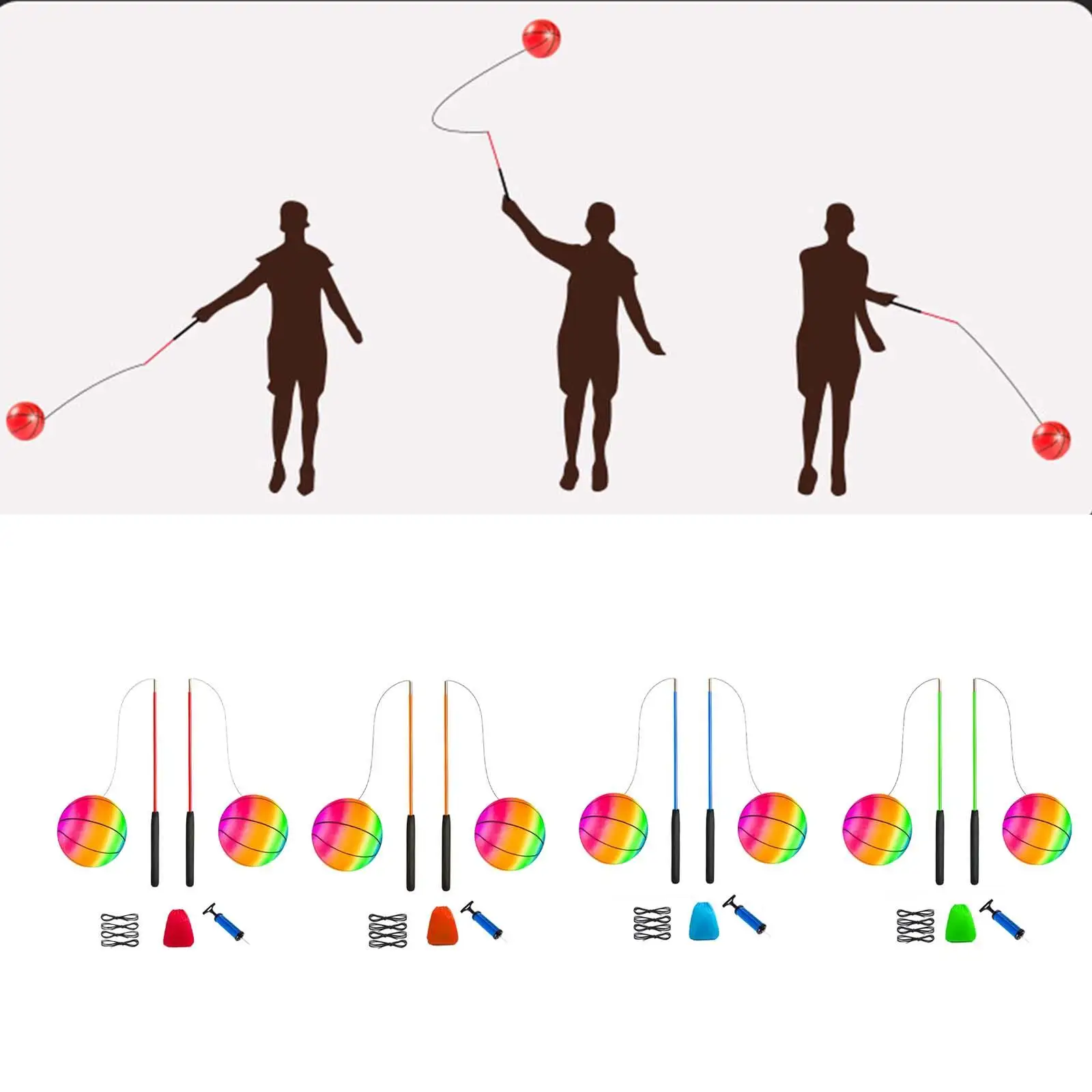 

Fitness Ball with Rod Exercise Equipment Tetherball Bouncing Ball Tennis Training Arm Swing Balls Exercise Ball for Kids Adults