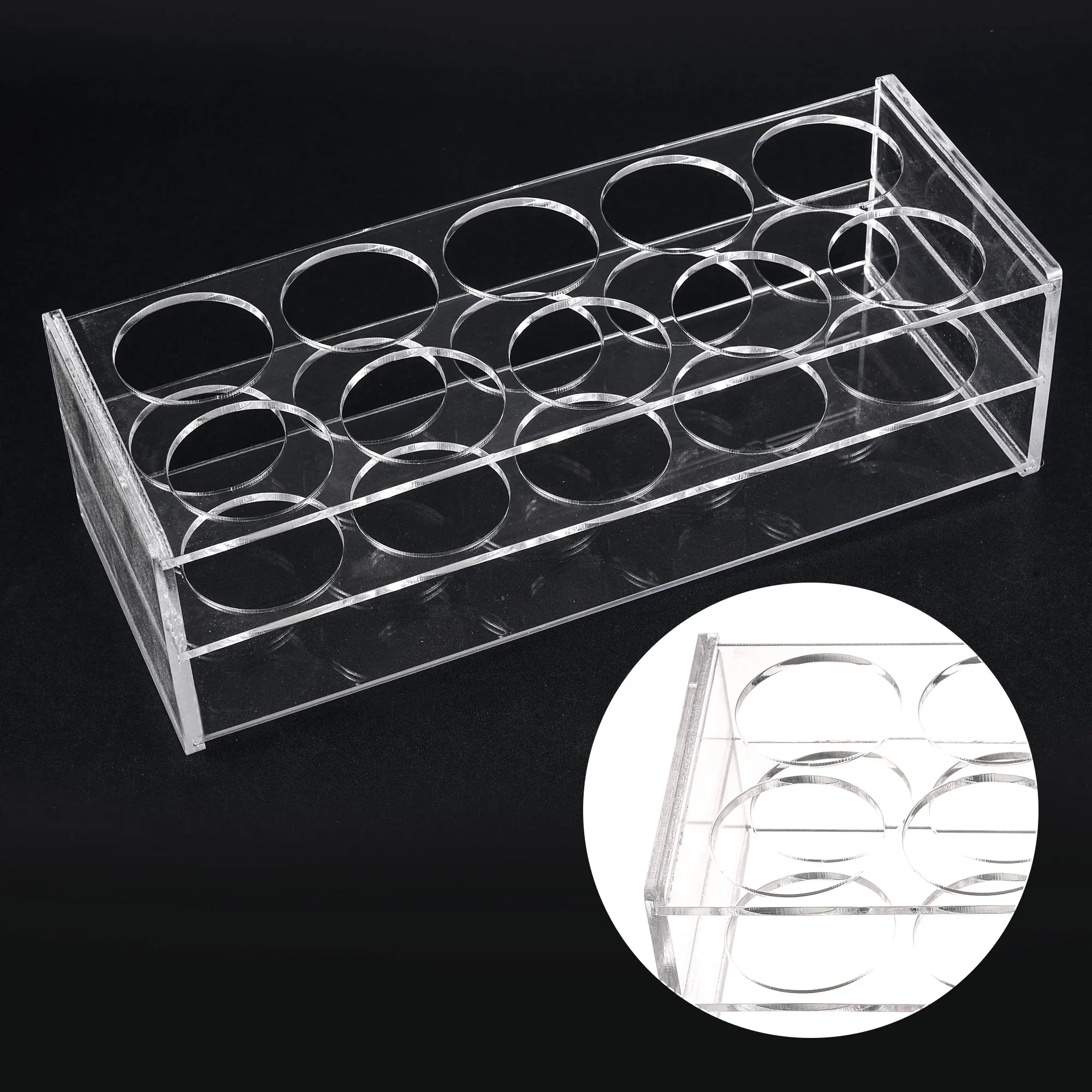Uxcell Test Tube Rack Holder 40mm Hole Diameter 10-Well Acrylic Clear for Lab 100ml | Other Tool Parts