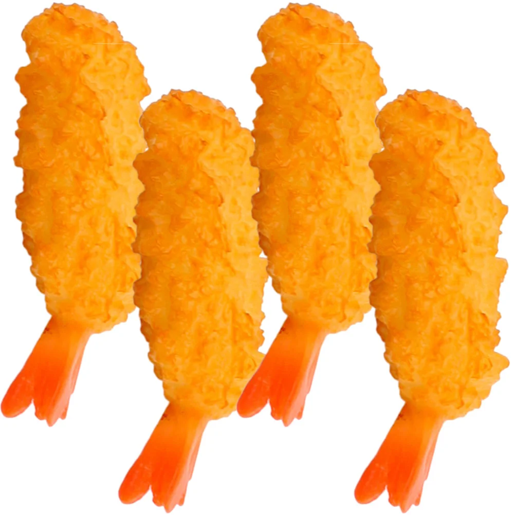 

4Pcs Model Decor Fake Realistic Fake Meat Fried Shrimp Fake Fried Decor for Restaurant Hotel Kitchen