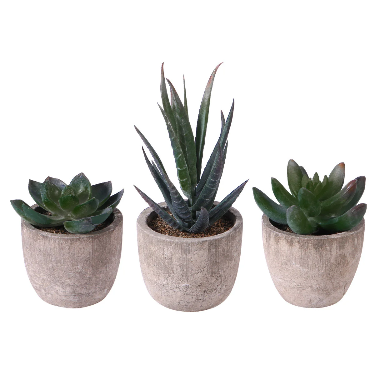 

3pcs Decorative Potted Succulents Decorative Artificial Plants Cacti Plants With Pots