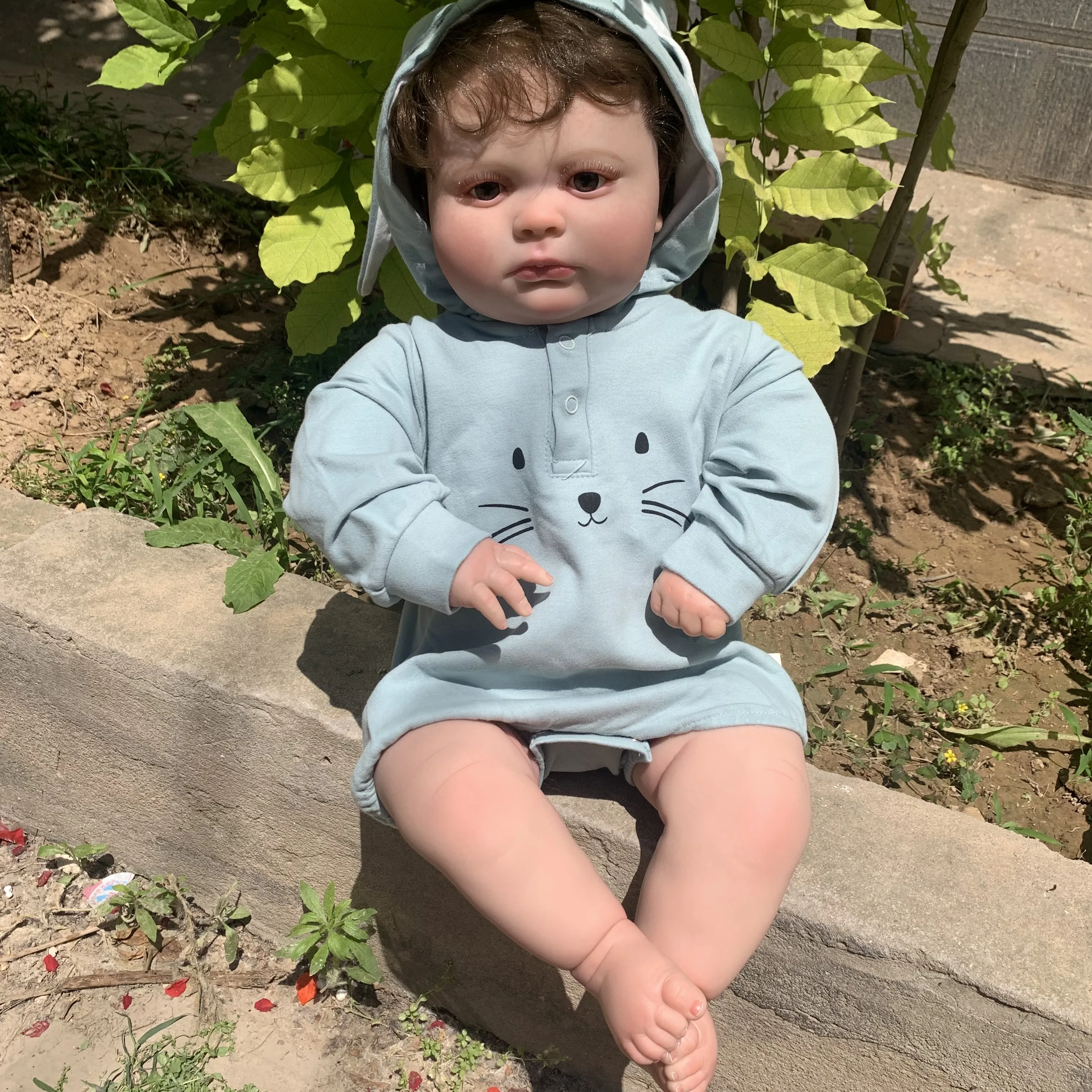 60 см кукла игрушка 3D Кожа Мягкий силикон новорожденный мальчик малыш для девочки