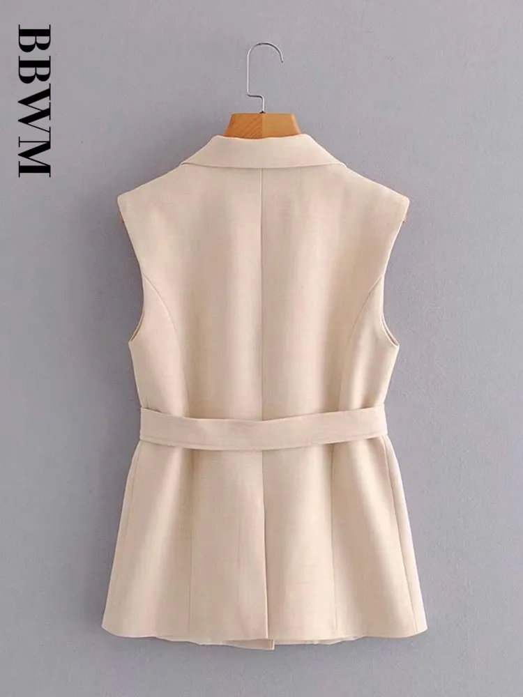 Женская однобортная куртка без рукавов повседневная шикарная в Корейском стиле