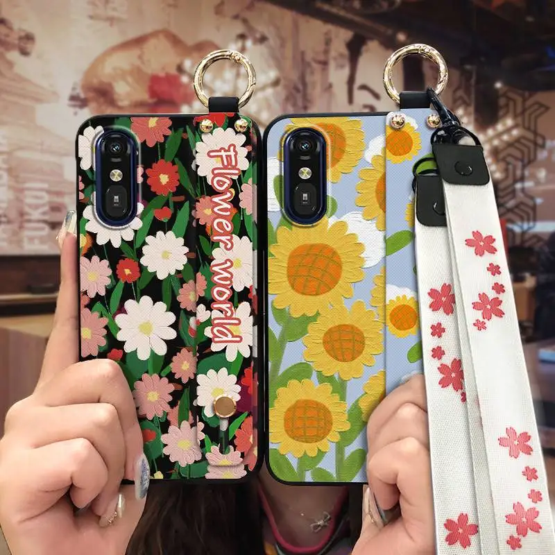 Модный дизайн чехол для телефона с цветком Fujitsu A401FC/RakuRaku A401FC/MR01 браслет задняя