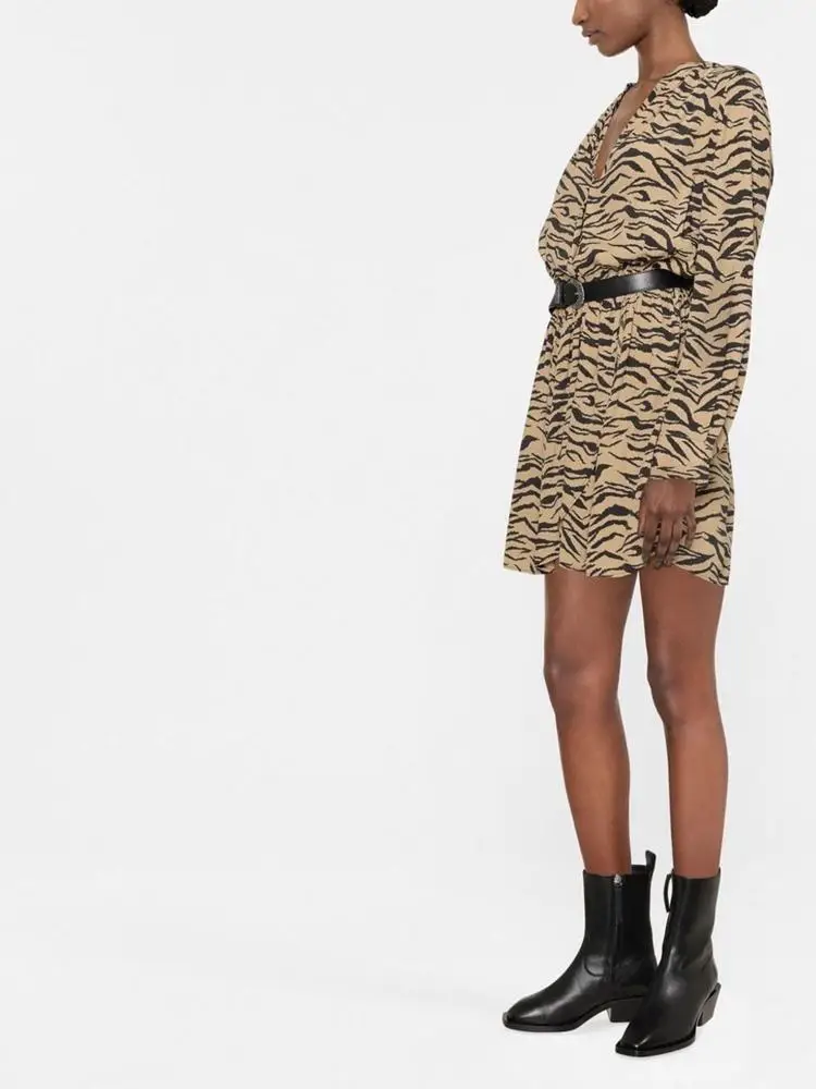 

Fall 2022 Deep V Neck Short Long Sleeve Women Dress Mini Dress
