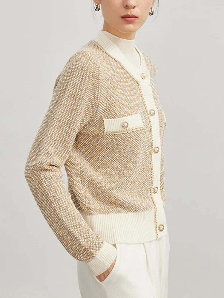 Женский однобортный вязаный кардиган ENjoyce винтажный Теплый шерстяной жакет в