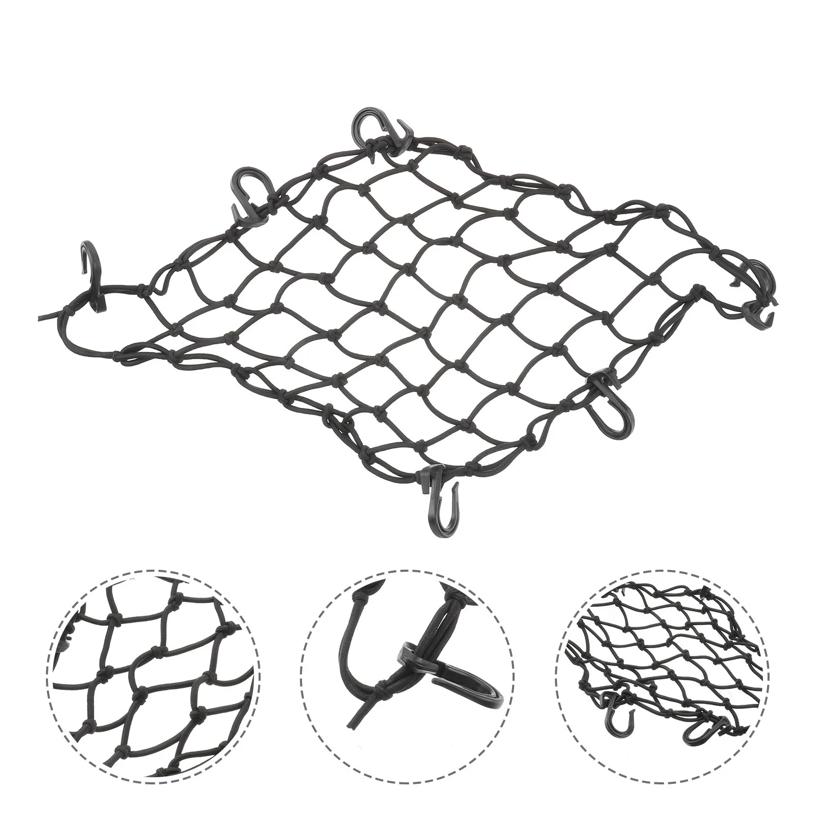 

Luggage Net Car Storage Net Trailer Fuel Tank Mesh Net 6 Hooks Latex Silk Motorcycle Mesh Fuel Tank Net