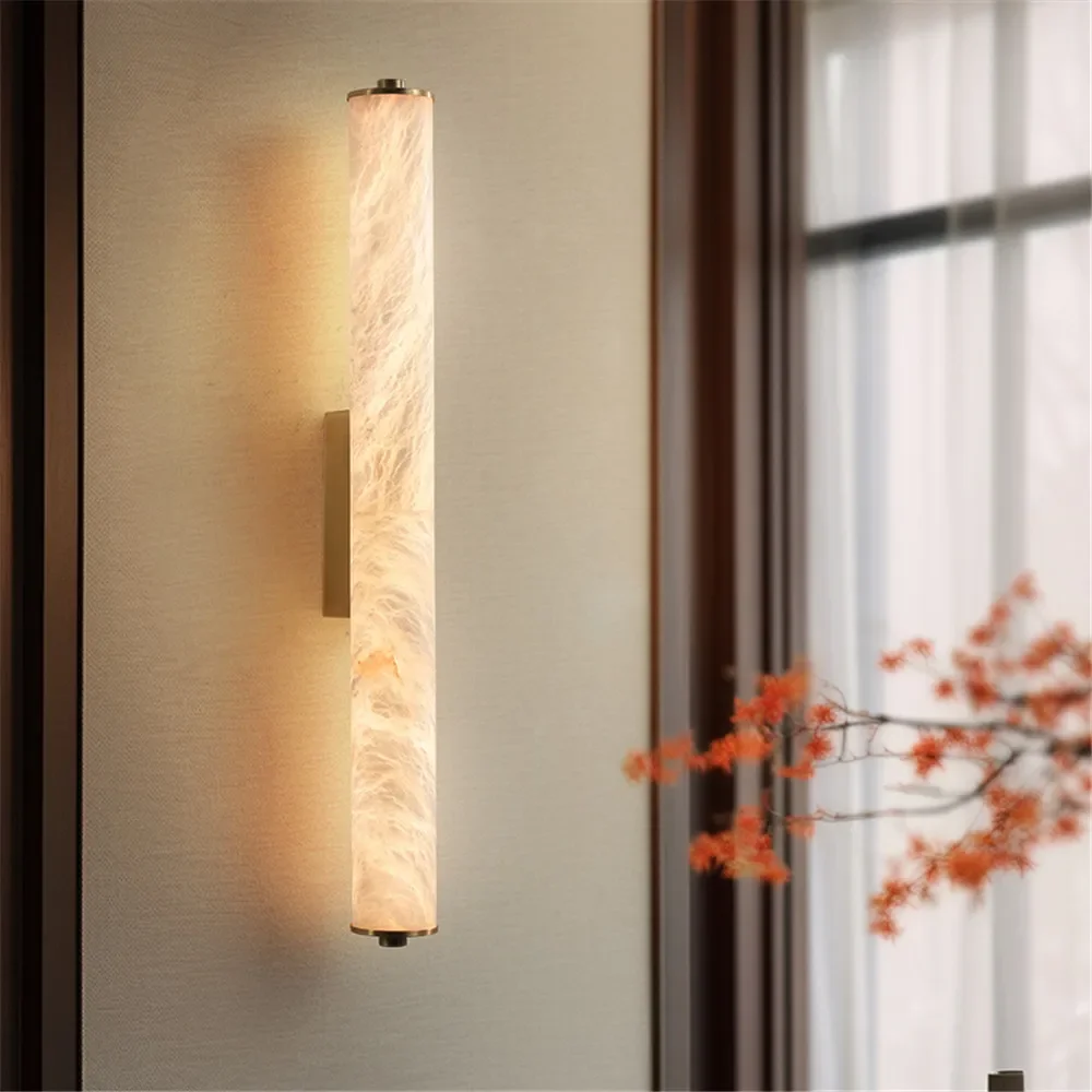 Современная латунная настенная лампа TYLA креативный мраморный гостиной спальни