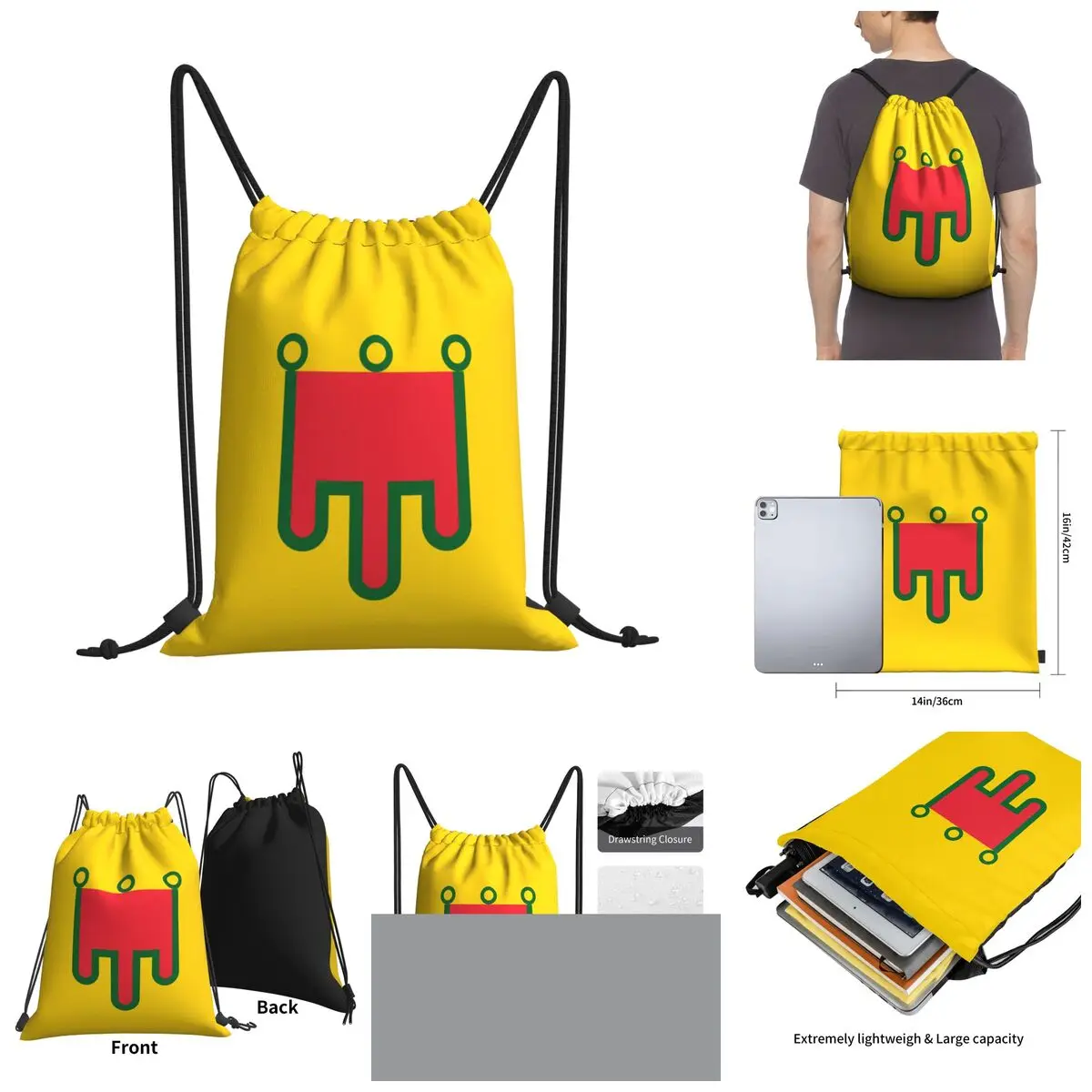 

Flag Of Auvergne Drawstring Bags Gym Bag Hot Sale Backpack Funny Novelty Flags of the regions of France Knapsack