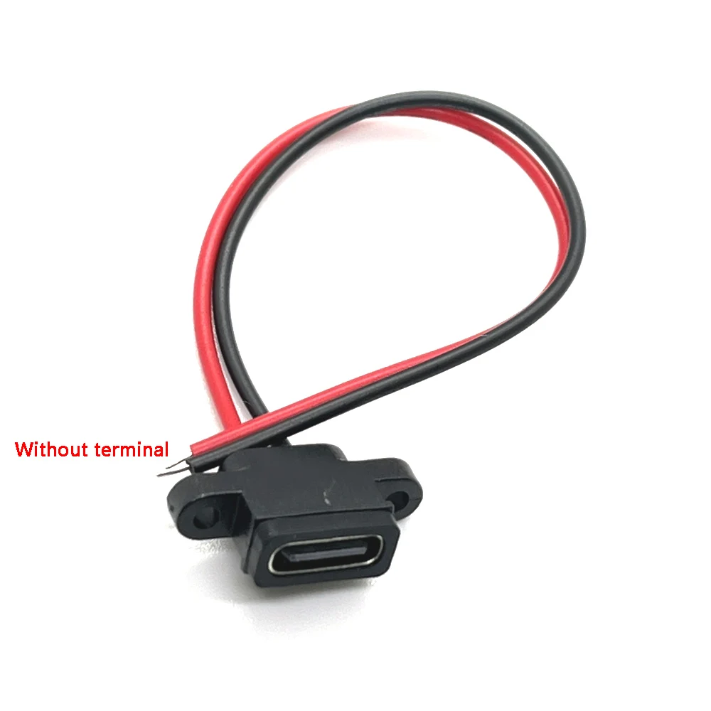 

1pc 2Pin USB C Type Waterproof Connector female base Female Socket Charging Interface With Welding Wire MX1.25 PH2.0 XH2.54 port