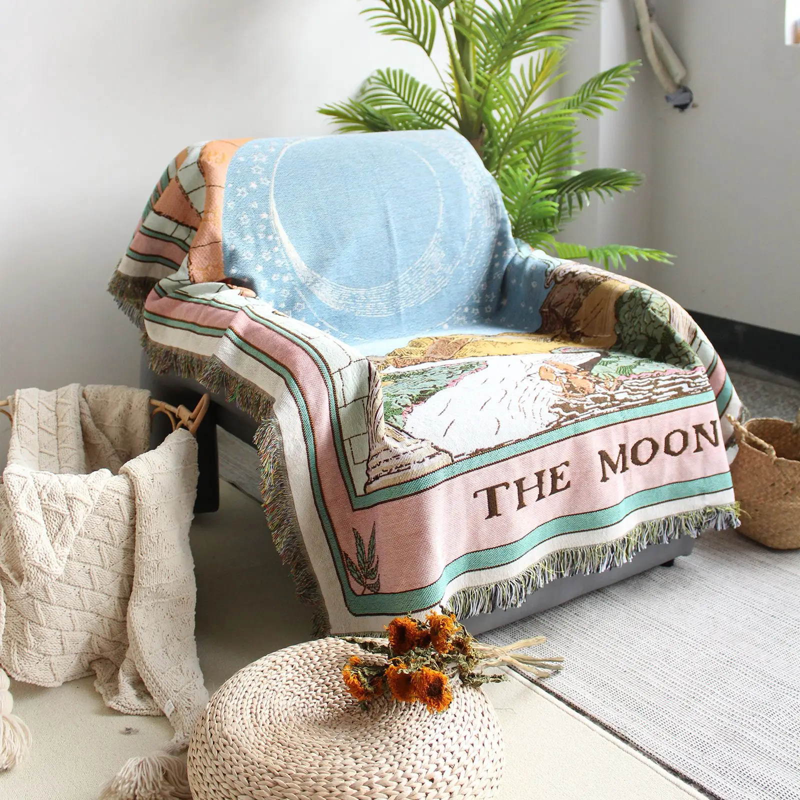 

Nordic Sofa Blanket Cover Home Decor Sofa Towel Tarot Leisure Blanket Bedspread Outdoor Camping Picnic Mat Bohemian Tapestry Rug