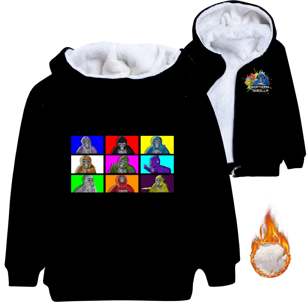 Детские куртки Gorilla Tag зимняя толстовка для мальчиков плотные пальто теплая