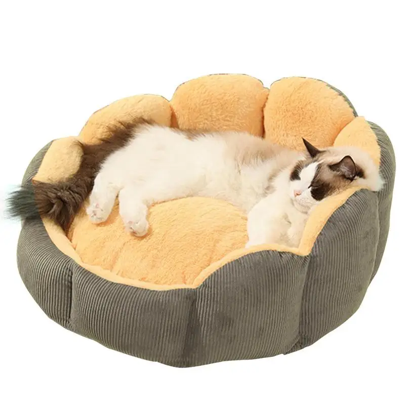 

Cat Dog Cuddler Bed Calming Donut Cuddler Dog Bed Soft Corduroy Cat Bed Washable Cat Nest Comfortable Sleeping Dog House Pet