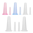 Банки силиконовые для всасывания, 4 шт., вакуумные, для массажа лица, ног, рук