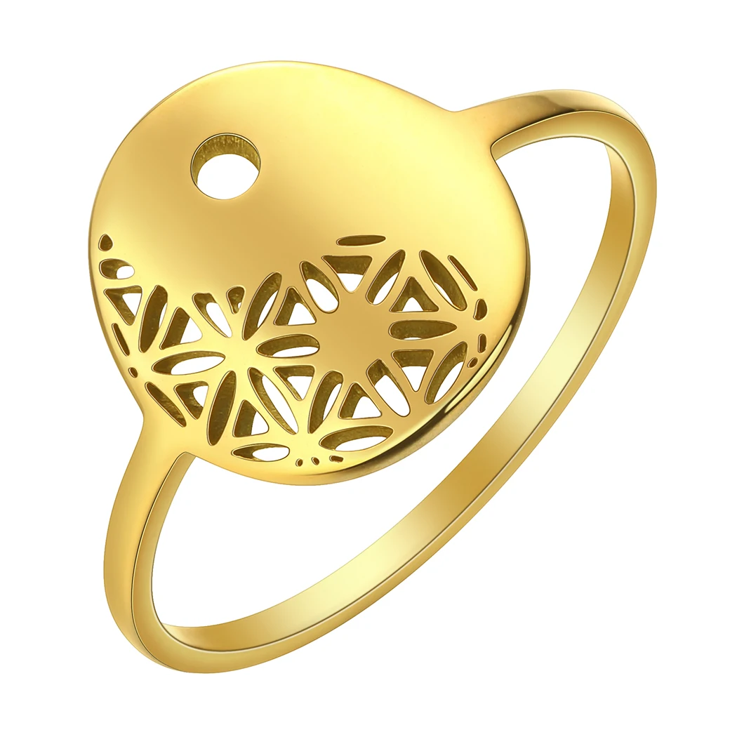 Женское составное кольцо Инь из нержавеющей стали геометрической формы в