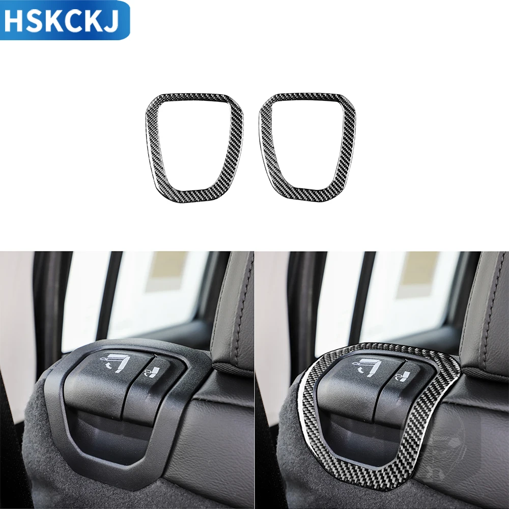 

For Jeep Wrangler 2018 2019 2020 Car Rear Seat Switch Cover Trim Real Carbon Fiber Sticker Interior Styling Accessories