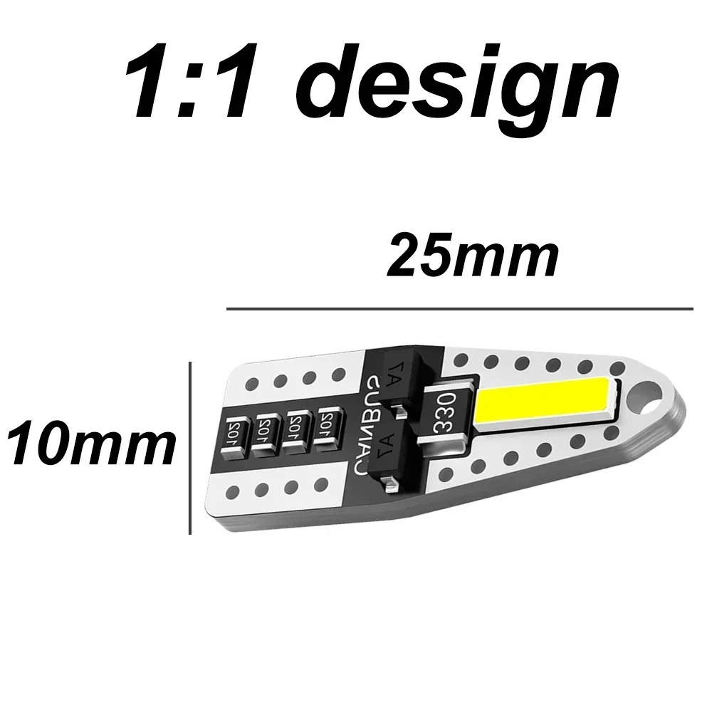 10 шт. T10 LED W5W Светодиодная лампа 7020 SMD 168 194 2825 Лампа для внутреннего освещения