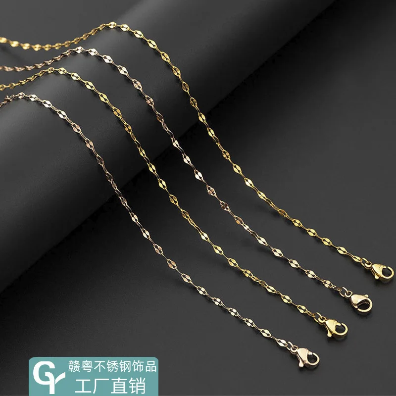 

Titanium Steel O-Chain Lips-Chain for Women Fashion Pendant Accessories Plating 18k 4 Colors Rose Golden Silver Free Shipping