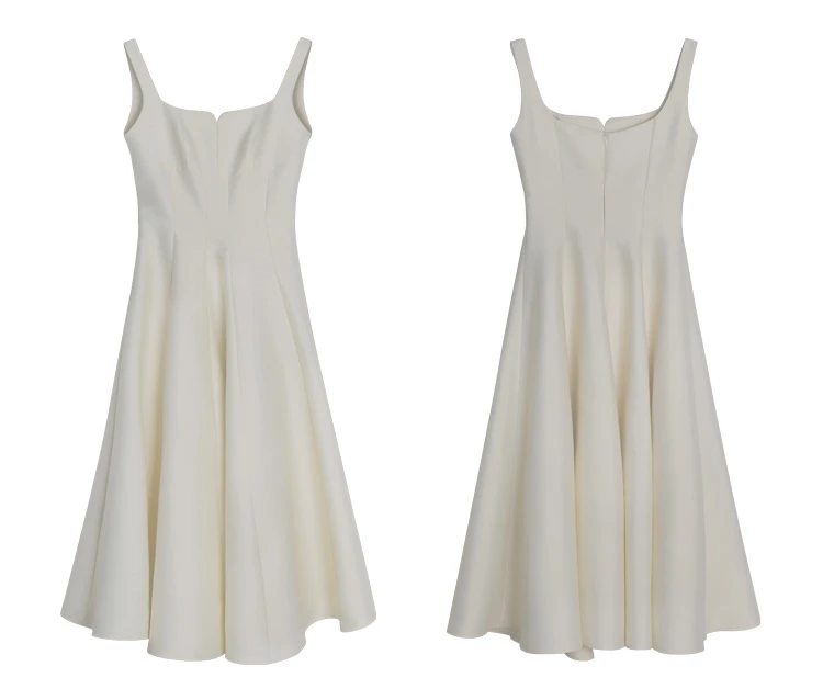 Elegant White Dress Women Summer 2023 New Squae Collar Fashion Evening Ladies Vestidos Vintage Slim Midi Dresses Female Clothes