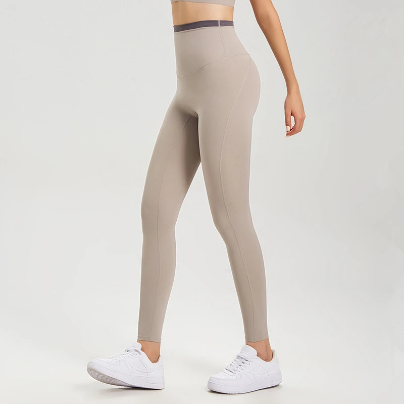 Women Sport Leggings High Waist Yoga Pant Hit Color Pilates Leggins Elastic Running Trousers Quick Dry Gym Fitness Tights Female