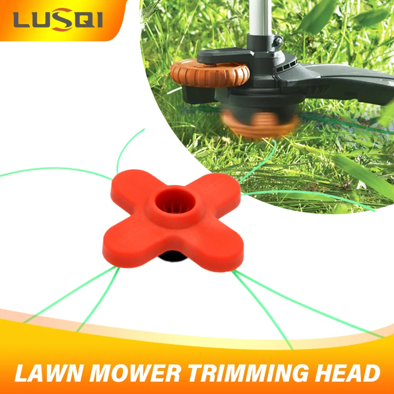 LUSQI 4 Lines Lawnmower Head Universal Grass Trimmer Head Gasoline Brushcutter Mowing Weeding Head Garden Power Tool Accessories