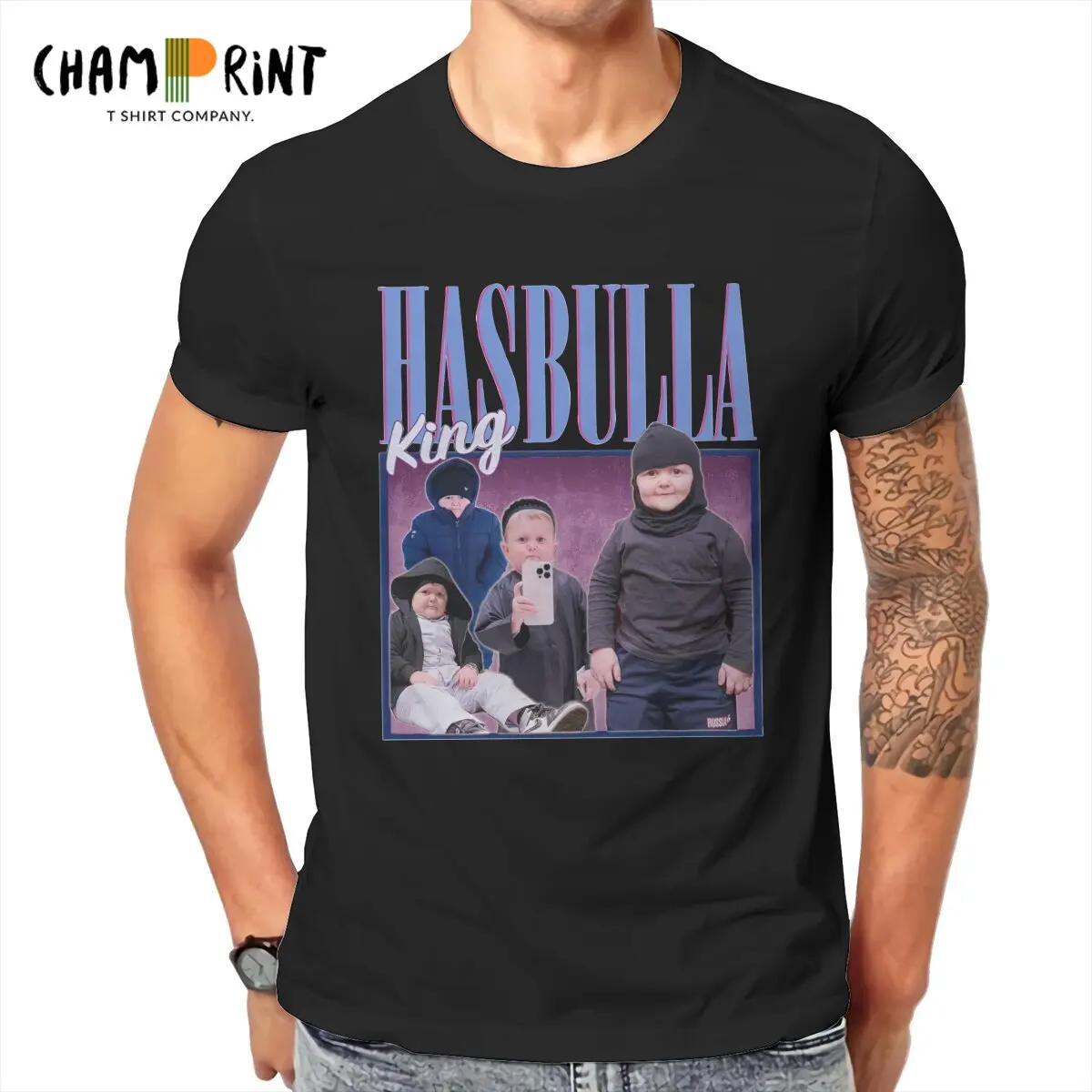 

Hasbulla Magomedov T Shirt Russia Blogger Hasbulla Fighting Meme Short Sleeve Tee Shirt 100% Cotton Summer Men Tshirt Oversized
