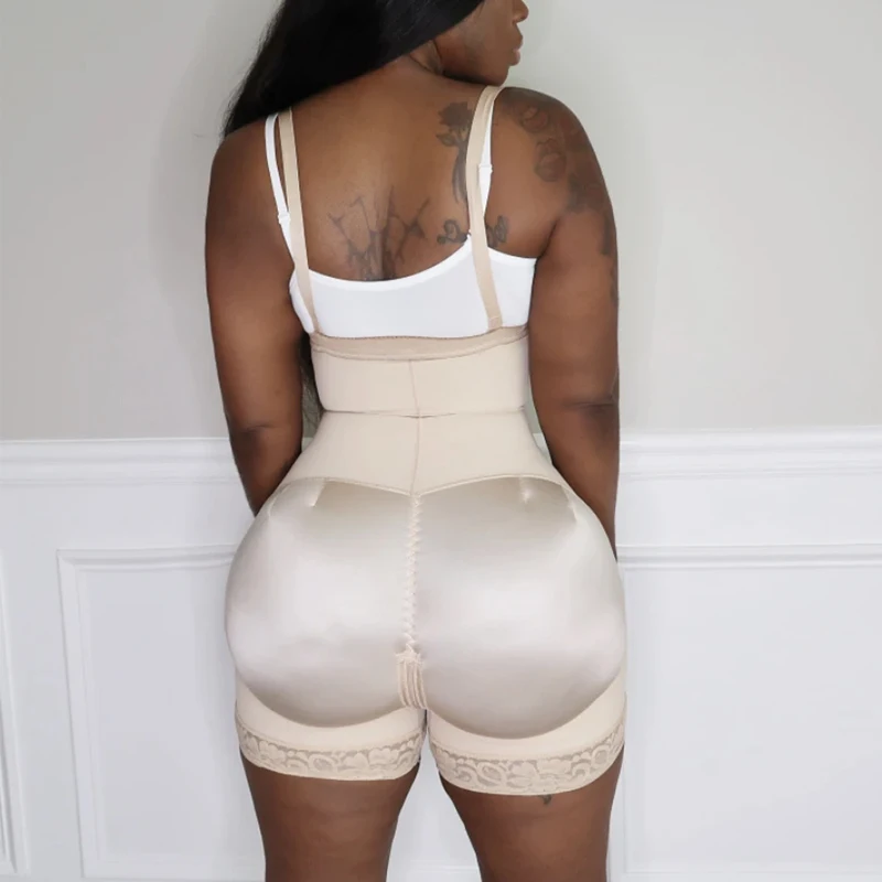 Women's  A Comfy Shaping Jumpsuit Flatten Abdomen Waist and Hips Zip Front Closure Shapewear Firm Tummy Compression Butt Lifter