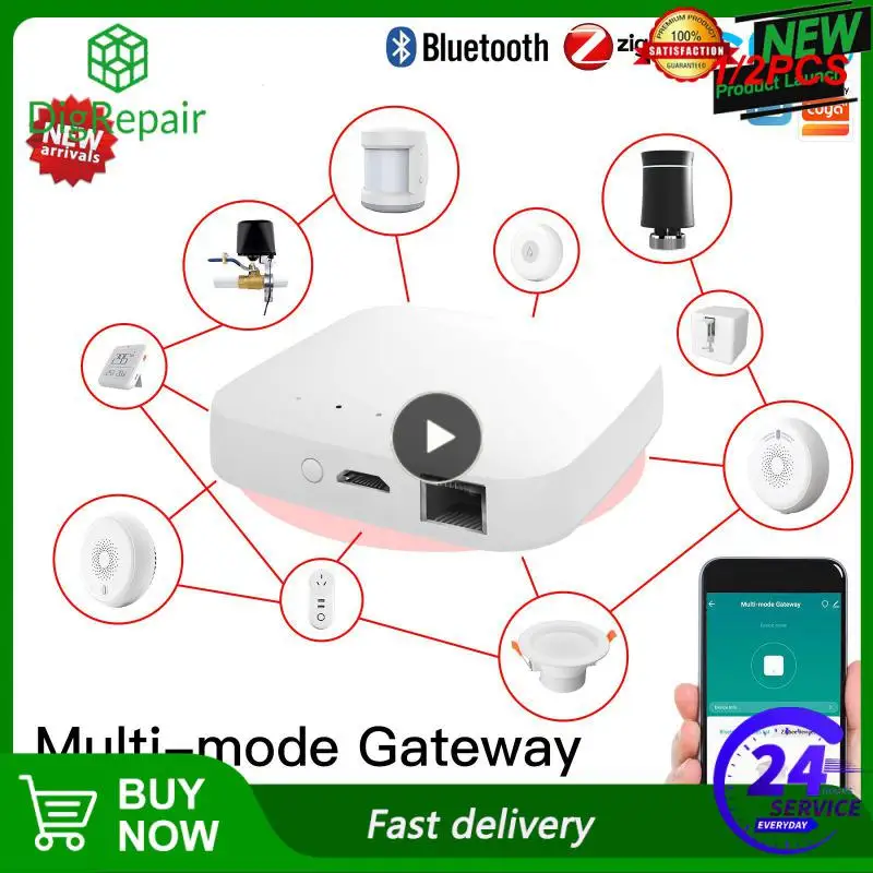 

1/2PCS Tuya Smart Wired Multi-mode Gateway ZigBee Mesh Hub Smart Life APP Remote Voice Control via Alexa Home
